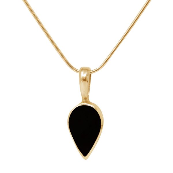 Yellow Gold Whitby Jet Pendant