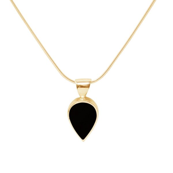 Yellow Gold Whitby Jet Pendant