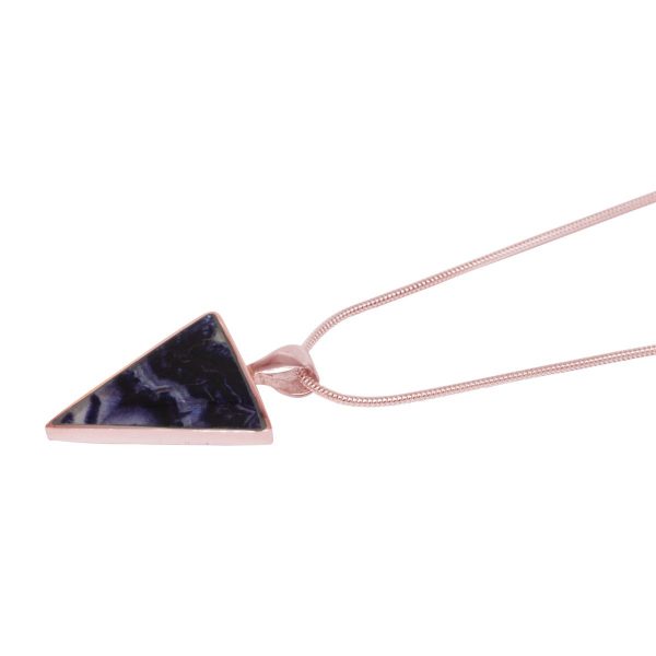 Rose Gold Blue John Triangular Pendant