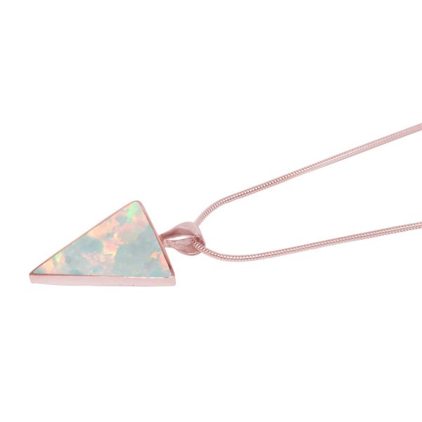 Rose Gold Opalite Sun Ice Triangular Pendant