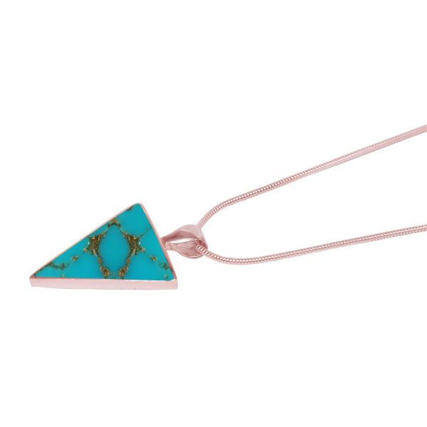 Rose Gold Turquoise Triangular Pendant