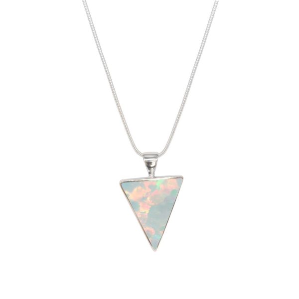 Silver Opalite Sun Ice Triangular Pendant