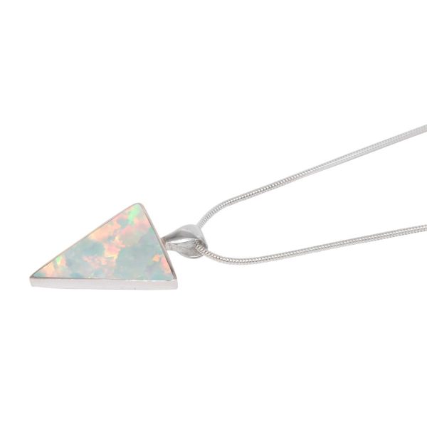 Silver Opalite Sun Ice Triangular Pendant