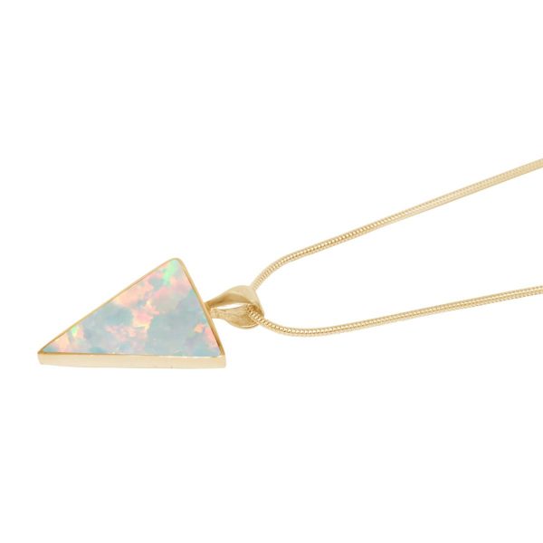 Yellow Gold Opalite Sun Ice Triangular Pendant