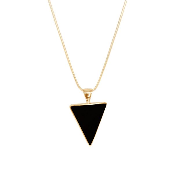 Yellow Golds Whitby Jet Triangular Pendant