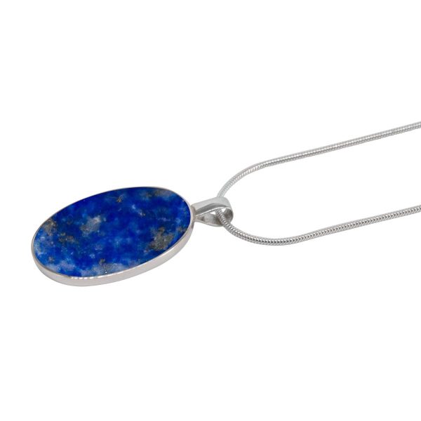 Silver Lapis Oval Pendant