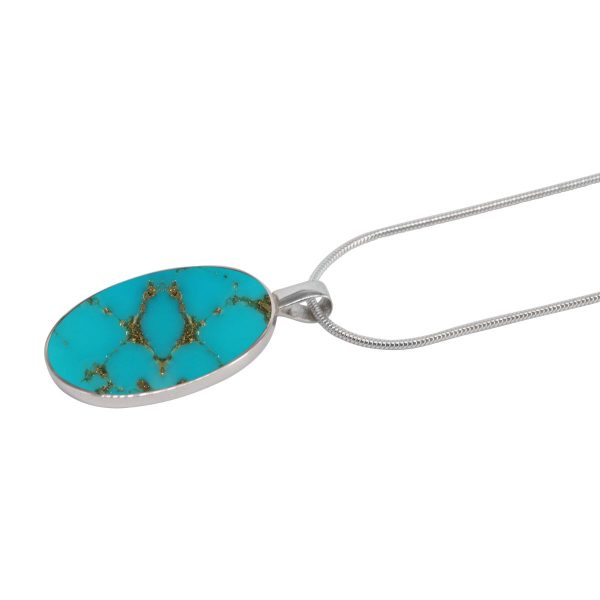 Silver Turquoise Oval Pendant