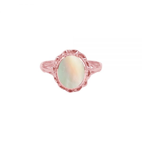 Rose Gold Mother of Pearl Oval Ring