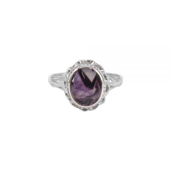 Silver Blue John Oval Ring