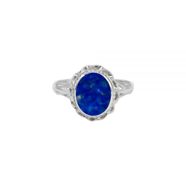 Silver Lapis Oval Ring