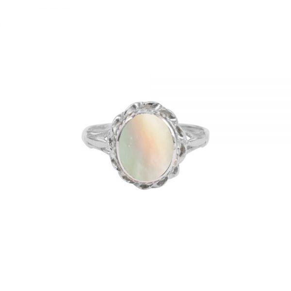 Silver Mother of Pearl Oval Ring