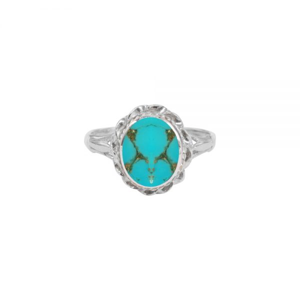 Silver Turquoise Oval Ring