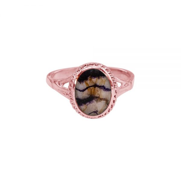 Rose Gold Blue John Oval Ring