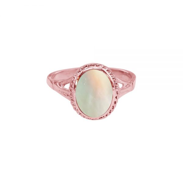 Rose Gold Mother of Pearl Oval Ring