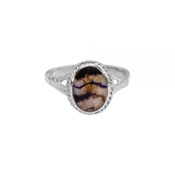 Silver Blue John Oval Ring