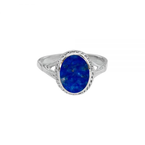 Silver Lapis Oval Ring