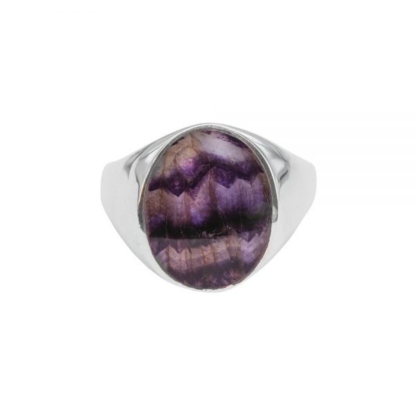 Silver Blue John Oval Signet Ring