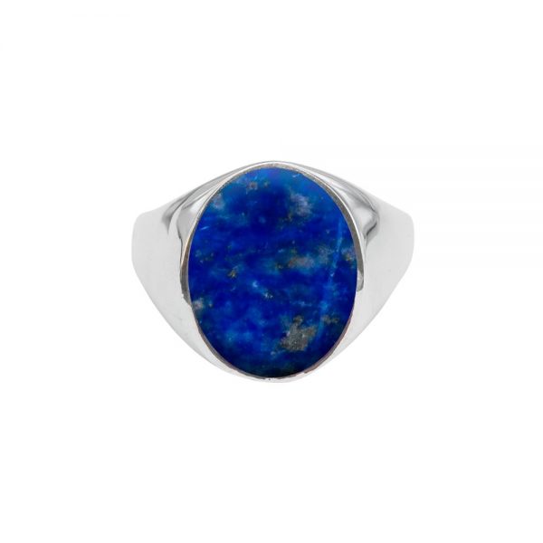 Silver Lapis Oval Signet Ring