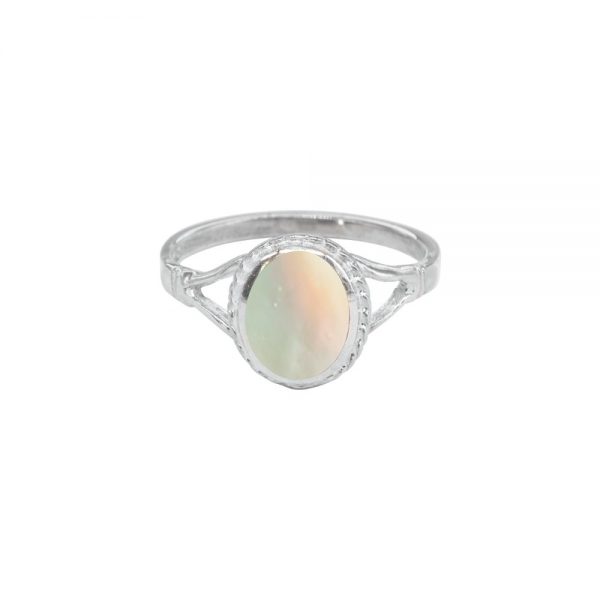 Silver Mother of Pearl Oval Ring