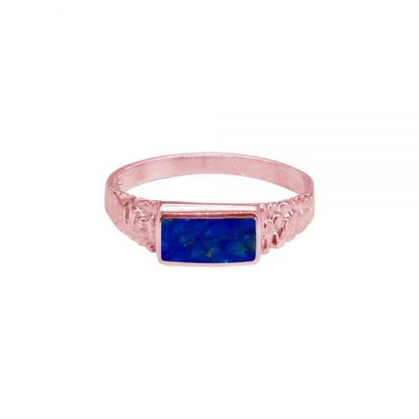 Rose Gold Lapis Ring