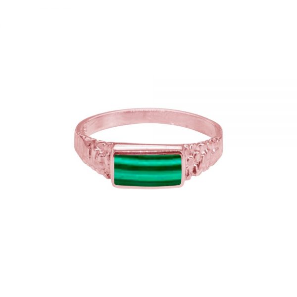 Rose Gold Malachite Ring