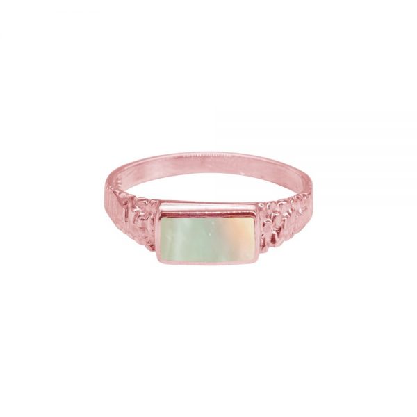 Rose Gold Mother of Pearl Ring