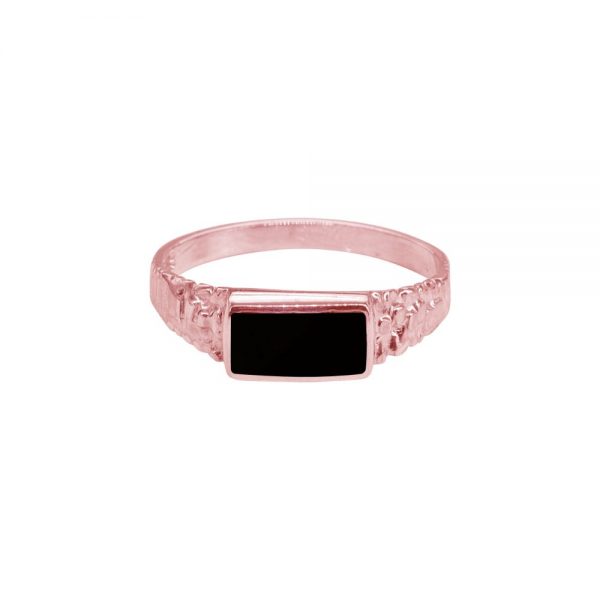 Rose Gold Whitby Jet Ring