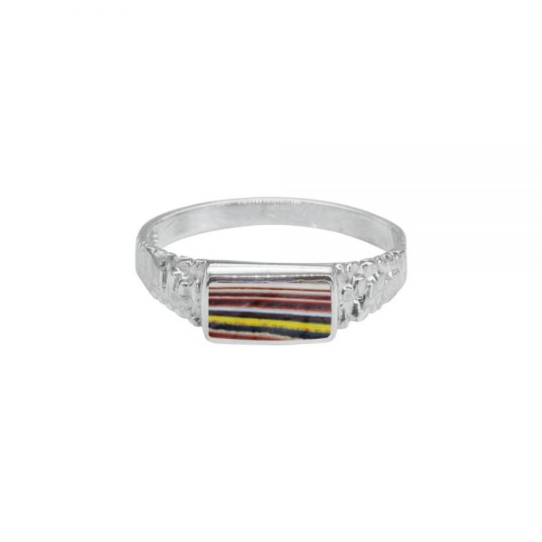 Silver Fordite Ring