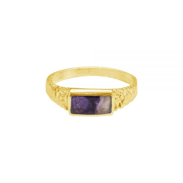 Yellow Gold Blue John Ring