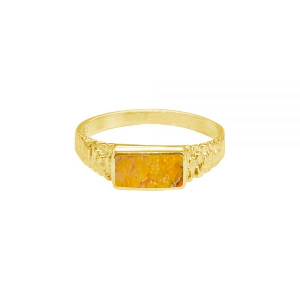 Yellow Gold Bumblebee Jasper Ring