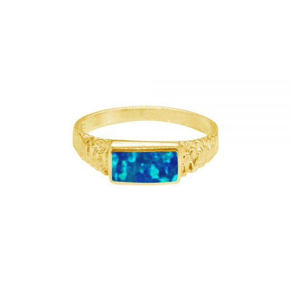 Yellow Gold Cobalt Blue Ring