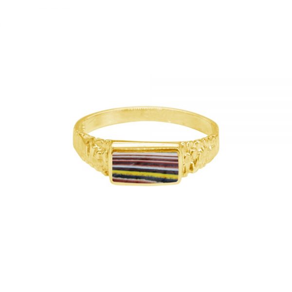 Yellow Gold Fordite Ring