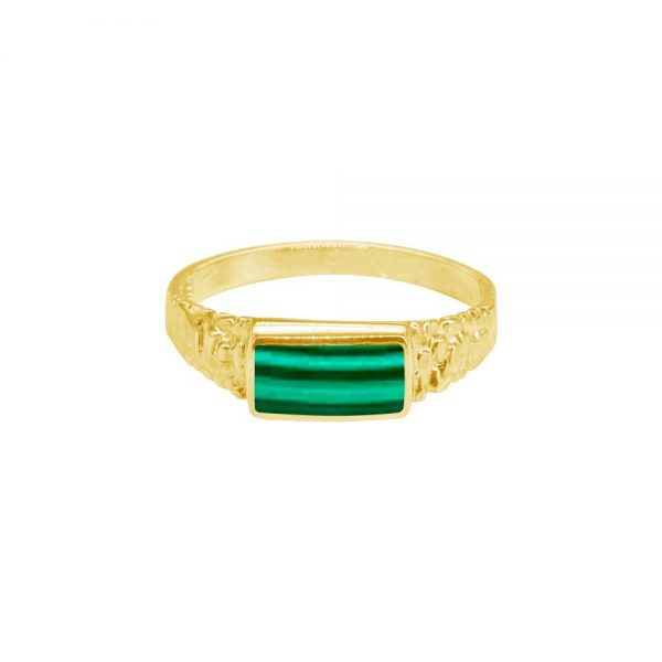 Yellow Gold Malachite Ring