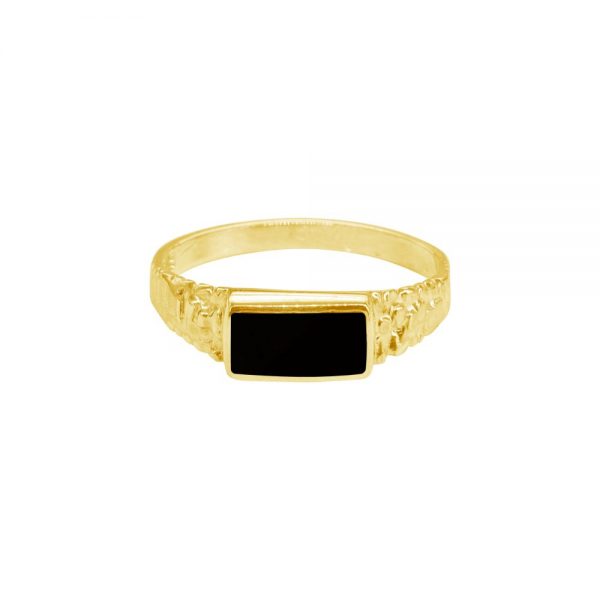 Yellow Gold Whitby Jet Ring