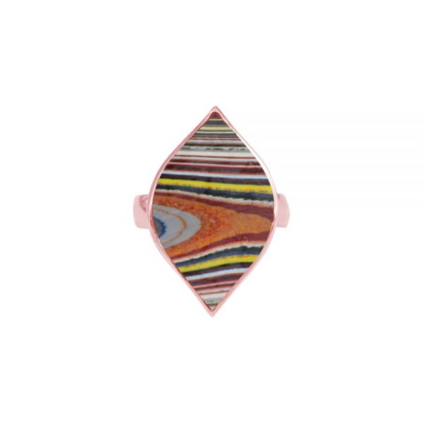 Rose Gold Fordite Ring