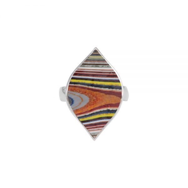 Silver Fordite Ring