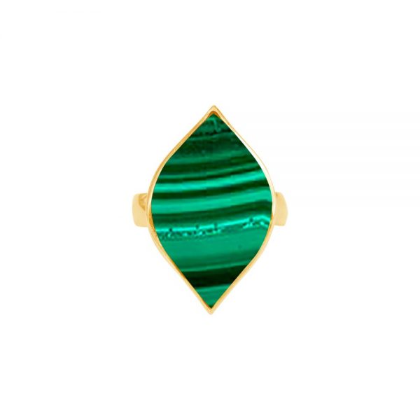 Yellow Gold Malachite Ring