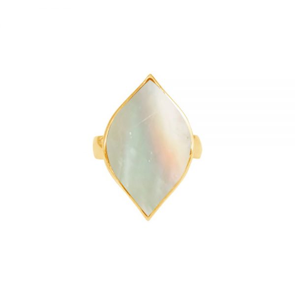 Yellow Gold Mother of Pearl Ring