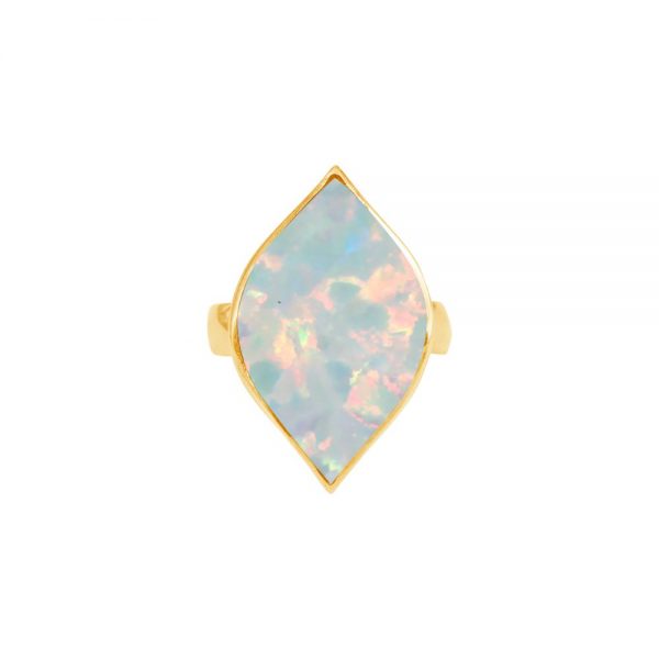 Yellow Gold Opalite Sun Ice Ring