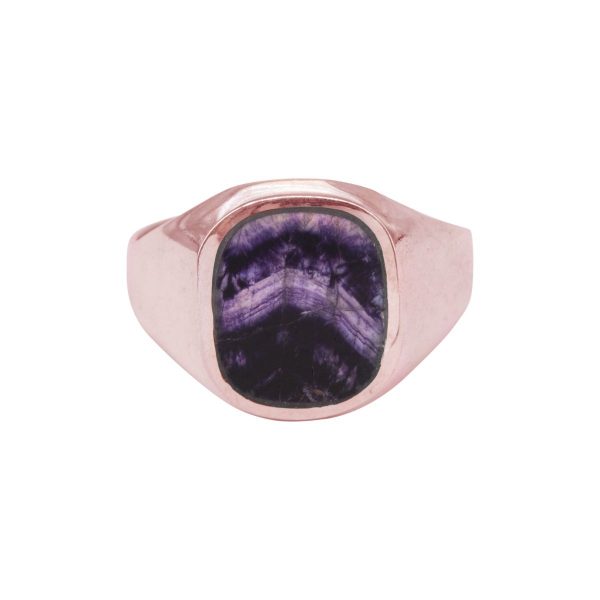 Rose Gold Blue John Signet Ring