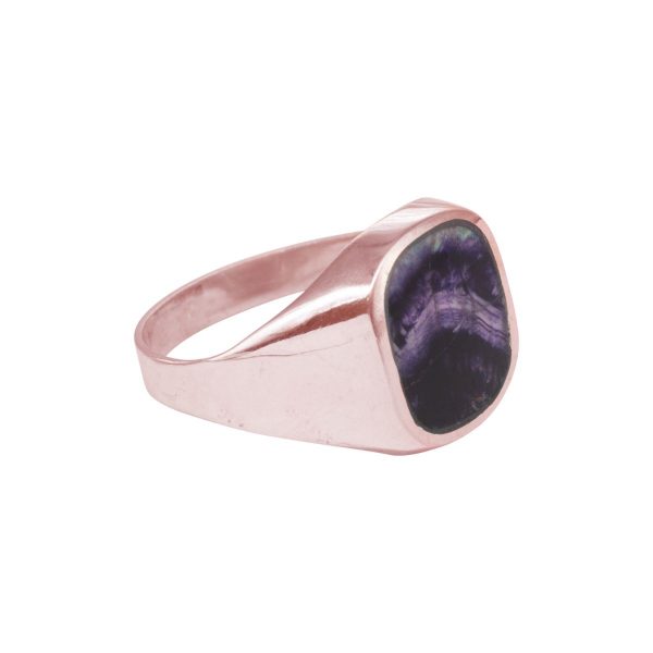 Rose Gold Blue John Signet Ring