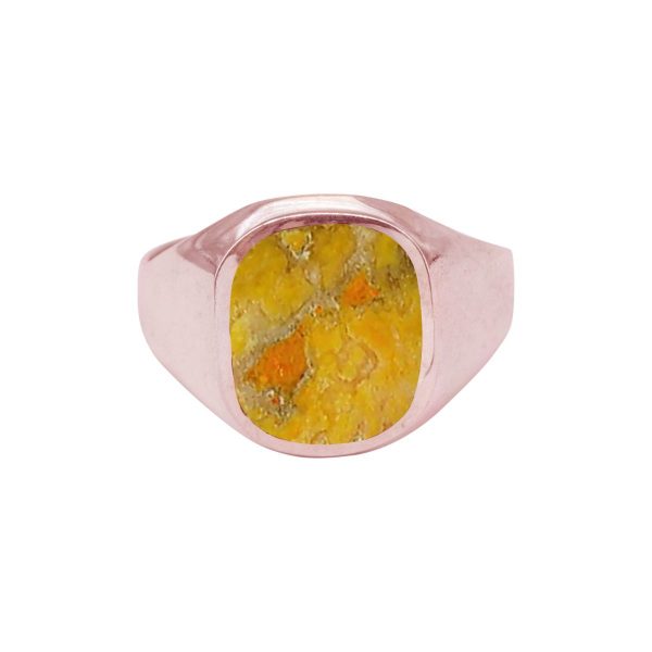 Rose Gold Bumblebee Jasper Signet Ring