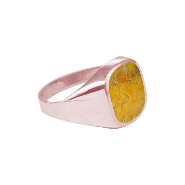 Rose Gold Bumblebee Jasper Signet Ring