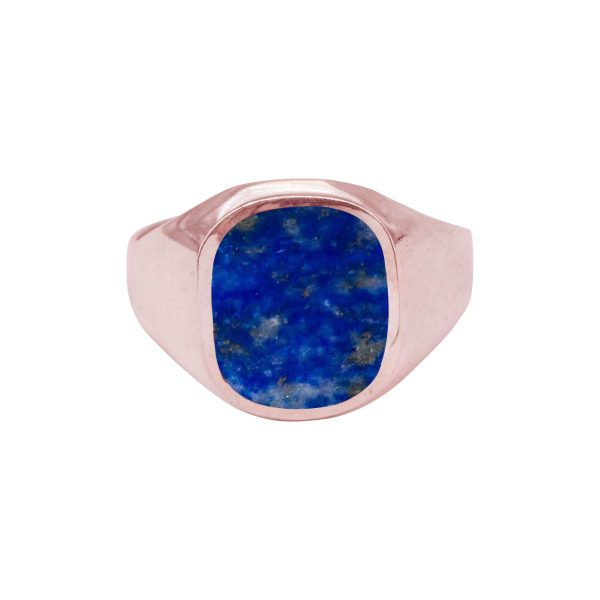 Rose Gold Lapis Signet Ring