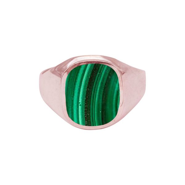 Rose Gold Malachite Signet Ring