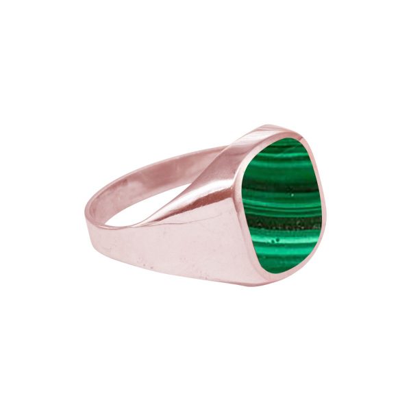 Rose Gold Malachite Signet Ring