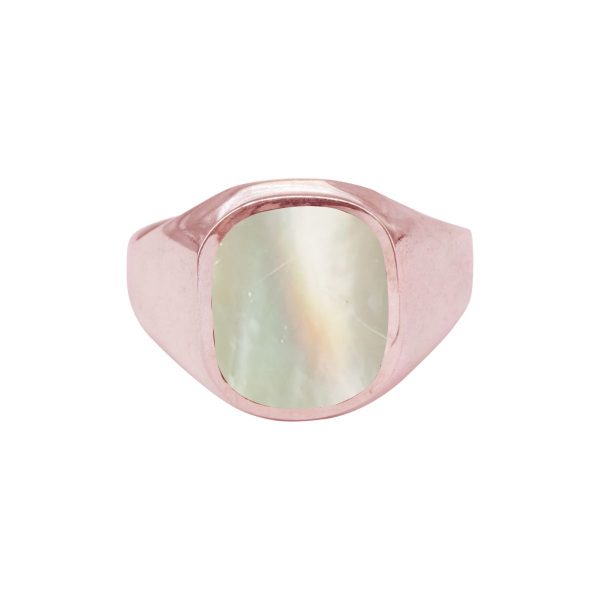 Rose Gold Mother of Pearl Signet Ring