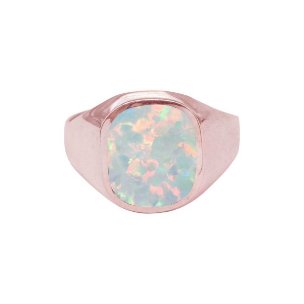 Rose Gold Opalite Sun Ice Signet Ring