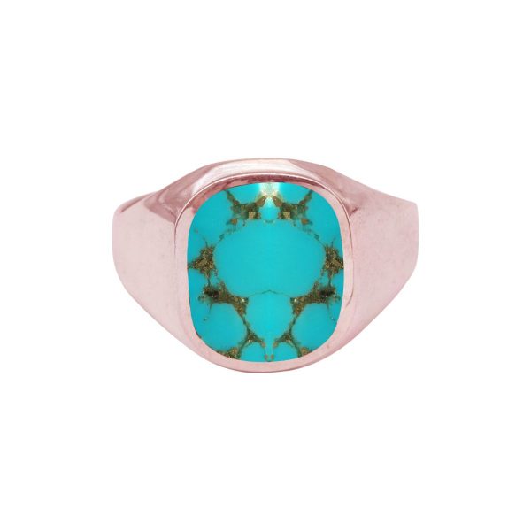 Rose Gold Turquoise Signet Ring