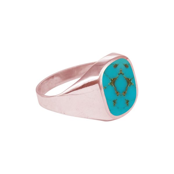 Rose Gold Turquoise Signet Ring